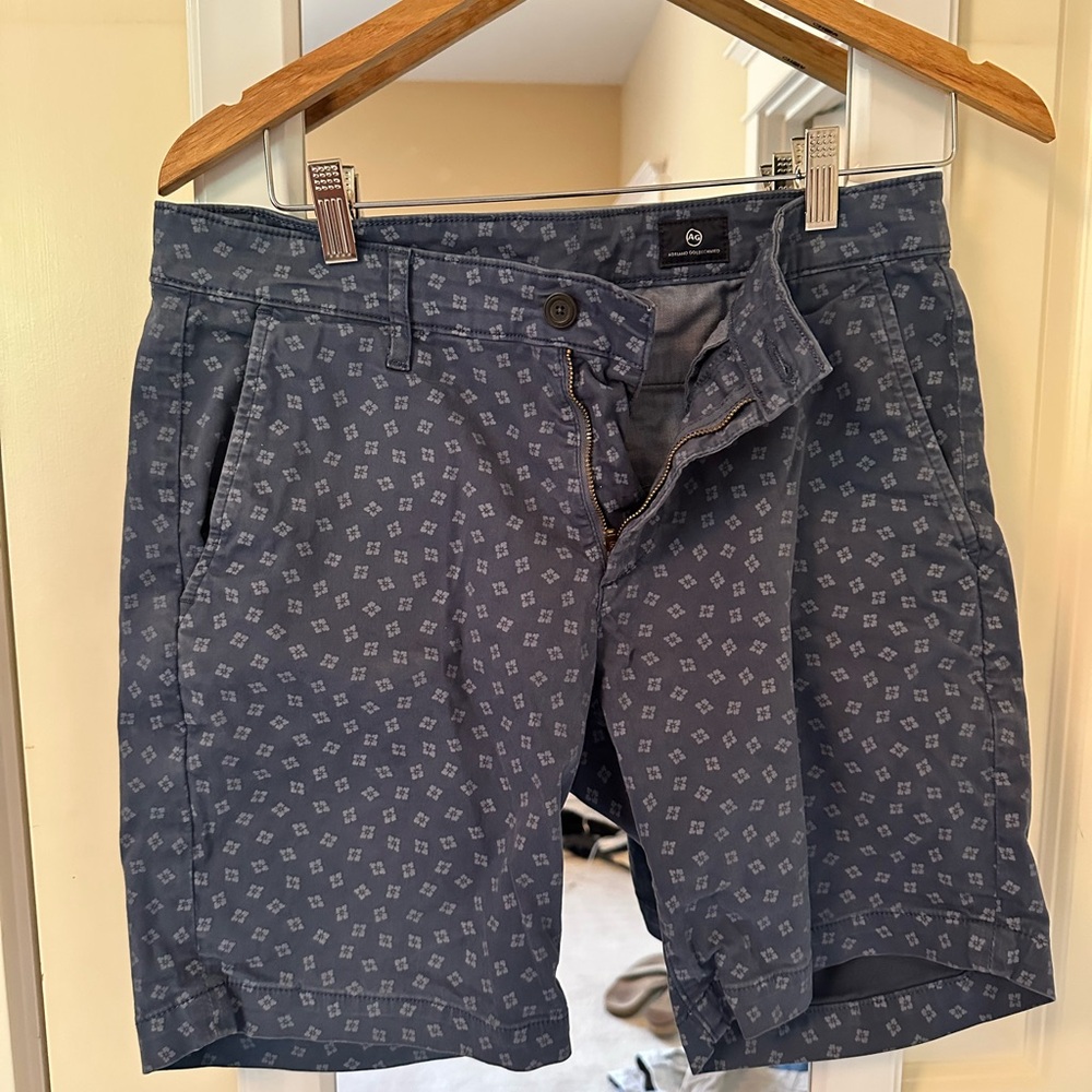 Ag Adriano Goldschmied Blue Flat Front Shorts